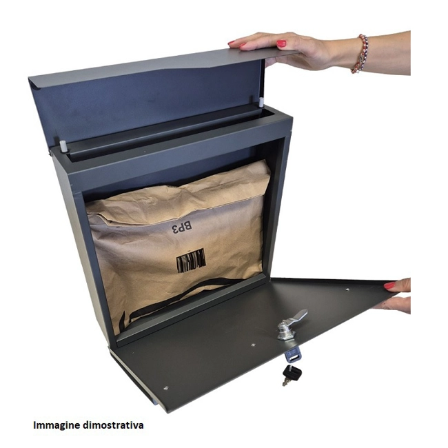 Vendita online Cassetta postale Nettuno ARL colore argento 37×11×37 cm.